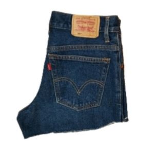 Levi's 550 Denim Cutoff Jean Shorts Size 8 Dark Wash